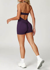 Backless sports jumpsuit