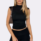 Smal ärmlös snygg skjorta väst