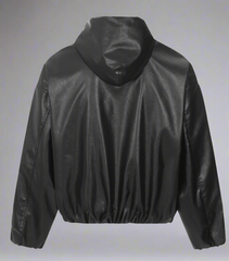 Skinnjacka med huva i retrostil