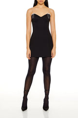 Black mini dress with glittery straps