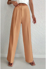 Beige wide leg pants