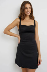 Short dress with square neckline