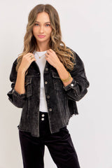 Black short jacket with buttons
