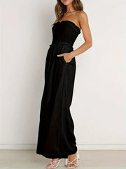 Svart jumpsuit utan axlar