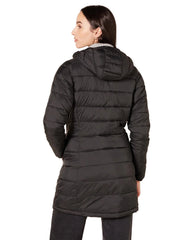 Long puffer jacket with hood – slim fit
