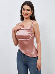 Elegant rosa topp med snörning
