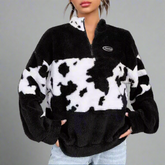 Svart fleece sweatshirt med lös passform