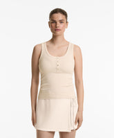 Ribbed Henley Tank Top