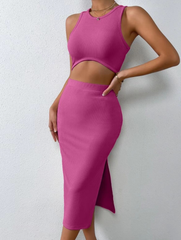 Åtsittande ärmlös maxikjol