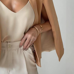 Kappa och sjal casual kraglös kostym