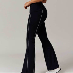 Flared sports pants with contrast stitching