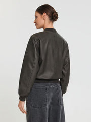 Black bomber jacket with zipper pockets