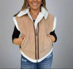 Päls modern väst med ficka