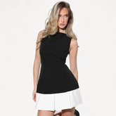 Mini dress with contrasting pleated skirt