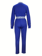 Sportblus och byxor med printdetaljer