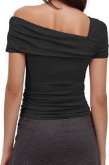 Off-the-shoulder asymmetrical top