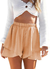 Layered ruffle shorts