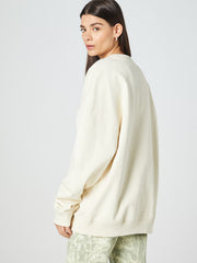Cream oversized sweatshirt with dropped shoulders