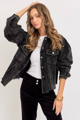 Black short jacket with buttons