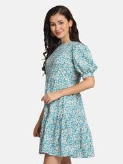 Floral pattern babydoll dress