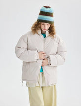 Varm vadderad jacka med turtleneck