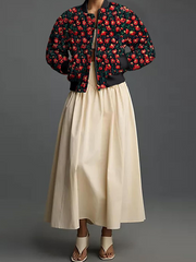 Ledig och mångsidig jacka med daisymönster