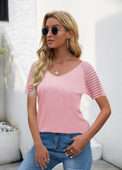 T-shirt with transparent stripes on the sleeves