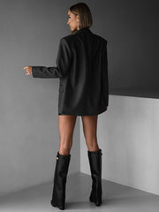 Black long blazer with belt