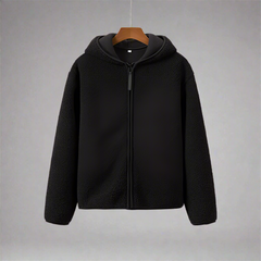 Huvtröja med dragkedja i polarfleece