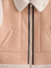 Päls modern väst med ficka