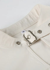 Jacka med bandkrage och dragkedja