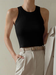 Ribbed sleeveless top