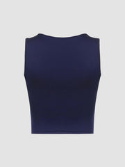 Sleeveless top with square neckline and draping