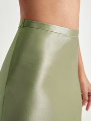 Satin midi skirt