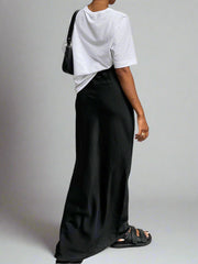 Elegant satin long skirt