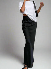 Elegant satin long skirt