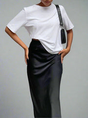 Elegant satin long skirt