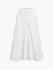 White flowing midi skirt