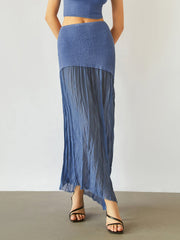 Sheer maxi skirt with mesh insert