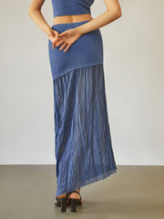 Sheer maxi skirt with mesh insert