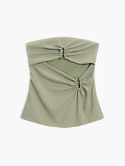 Bustier top with ruffled details