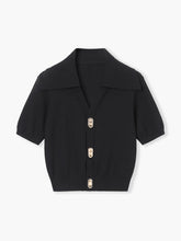 Knitted top with knotted neck