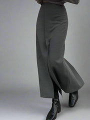 Asymmetrical slit maxi skirt