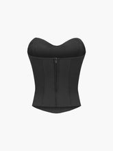 Black corset top with sweetheart neckline