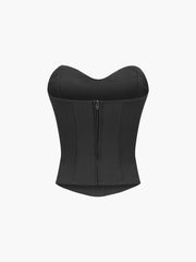 Black corset top with sweetheart neckline