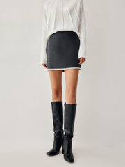 Mini skirt with decorative hem