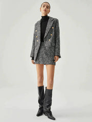 Grå kavaj och kjol set