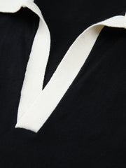 Sleeveless top with contrasting collar