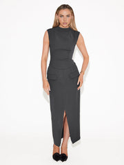 Set with sleeveless top and long skirt