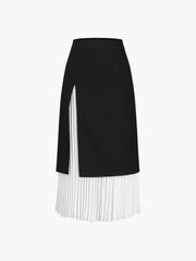 Layered midi pleated skirt